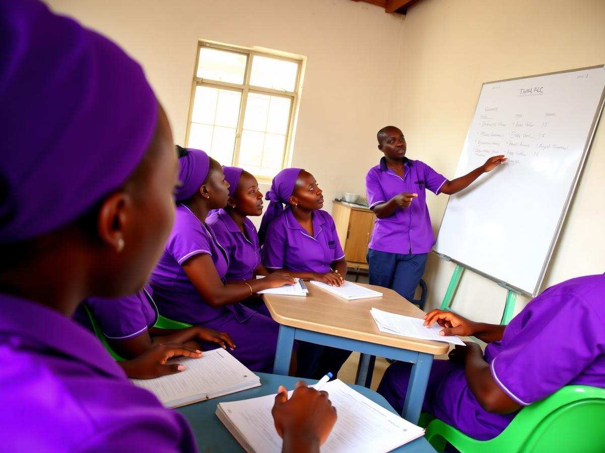 FOB-One caregivers in purple uniform during a training session